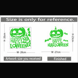 Green Happy Halloween Radium Wall Sticker - GillKart