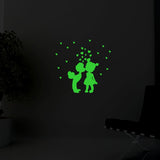 Green vinyl peel-and-stick galaxy wall decal, 43x42cm size. Relaxing and calming green star design for darkened spaces