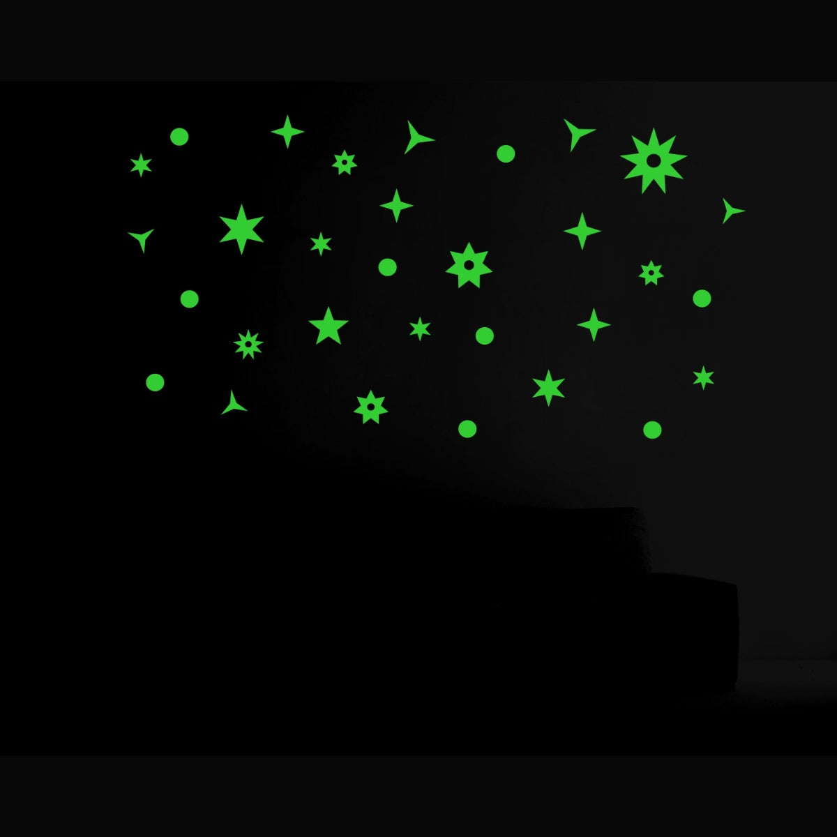 Green Galaxy Of Stars Radium Wall Sticker - GillKart