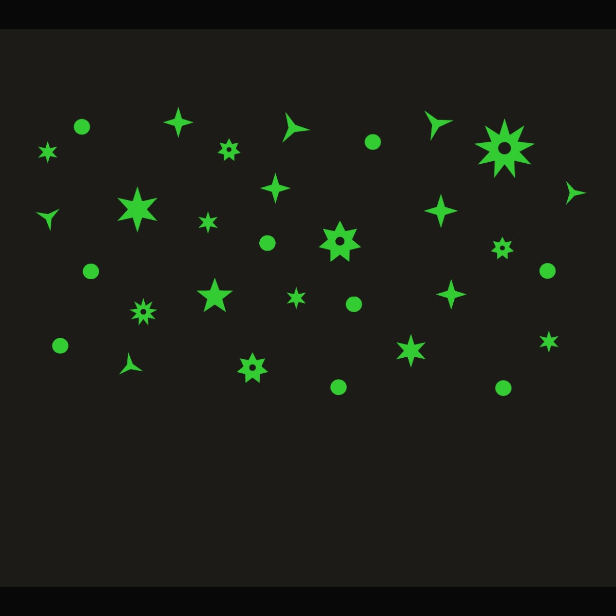 Green Galaxy Of Stars Radium Wall Sticker - GillKart
