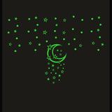 Green galaxy vinyl wall sticker, peel-and-stick, 119x68cm, emits calming celestial vibe, perfect for dark rooms decor
