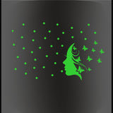 Green vinyl peel-and-stick radium wall sticker (62x39cm), decorative, promoting relaxation and minimizing disruptive light sources