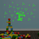 Green vinyl radium wall sticker for kids room decor, peel & stick, size 64x39cm - promotes relaxation, no electric light source needed