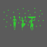 Green Dancing Lady Radium Wall Sticker - GillKart