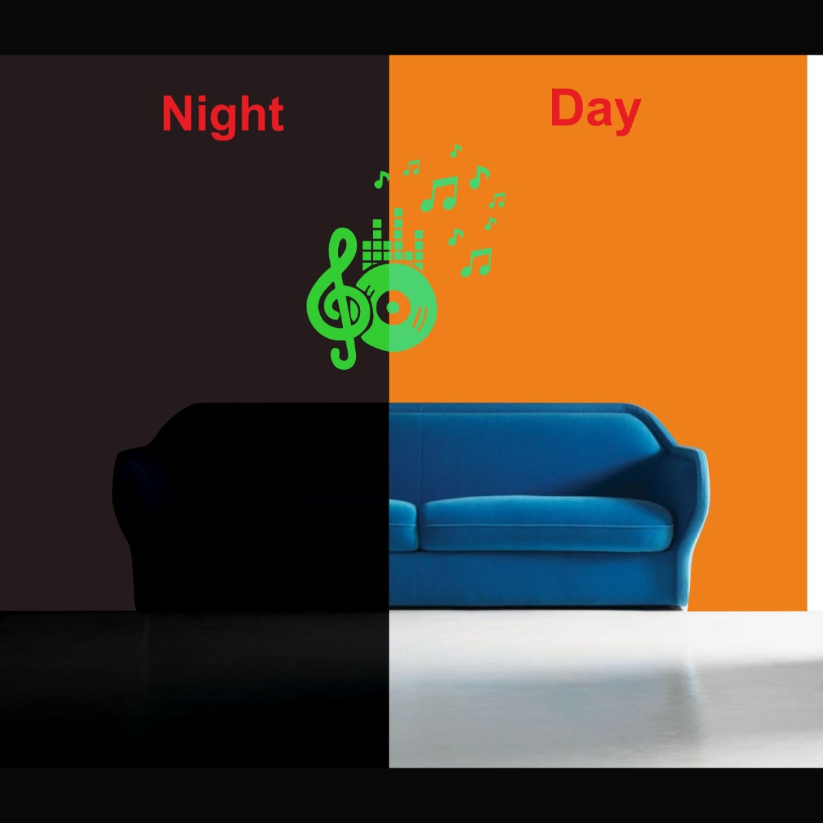 Green vinyl peel-and-stick decorative wall sticker, 78x52cm, provides calming ambiance without electric light