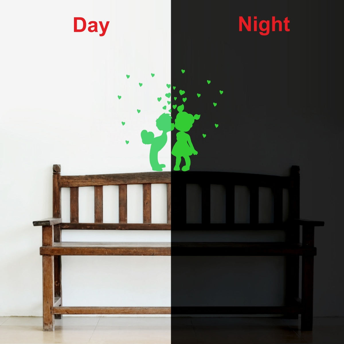 Green Galaxy Of Stars radium wall sticker, peel-and-stick vinyl decor for calming, dark bedroom