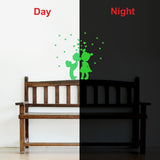 Green Galaxy Of Stars radium wall sticker, peel-and-stick vinyl decor for calming, dark bedroom