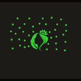 Green vinyl peel-and-stick decorative radium wall sticker, 45x28cm, creates a relaxing ambiance without electric lights