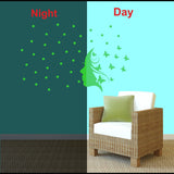 Green Vinyl Peel And Stick Radium Wall Sticker, decorative and calming, avoids electric light sources