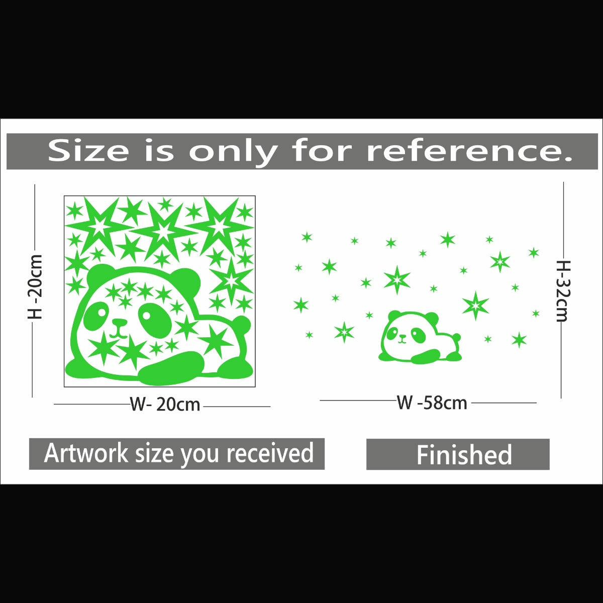 Green vinyl kids room decor peel-and-stick wall sticker, 58x32cm, creates relaxing ambiance without electric light sources