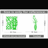 Green vinyl peel-and-stick wall decor, 16x50cm radium design for a relaxing home environment