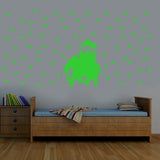 Green vinyl radium wall sticker for kids room decor, peel & stick, size 74x39cm, promotes relaxation and calm environment