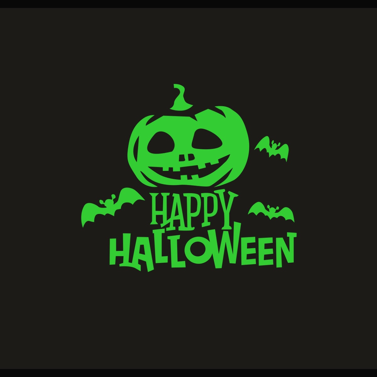 Green Happy Halloween Radium Wall Sticker - GillKart