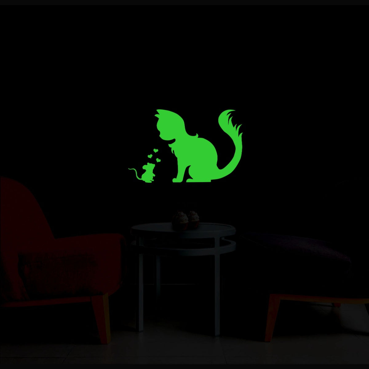 Green vinyl peel-and-stick radium wall decal, 33x21cm size for calming room decor