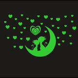 Green vinyl peel-and-stick radium wall decal, size 114x45cm, promoting a calming environment without electric lights