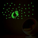 Green vinyl peel-and-stick radium wall decor, 45x28cm size, creates a relaxing ambiance, night light alternative