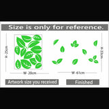Green vinyl peel-and-stick radium wall decal, 61x33cm, for calming and relaxing bedroom decor