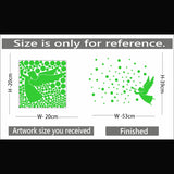 Green vinyl peel-and-stick radium wall decal (53x39cm), relaxing and calming bedroom decor
