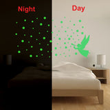 Green vinyl peel-and-stick radium wall decal (53x39cm), promoting a relaxing, calming environment for dark spaces