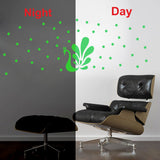 Green vinyl peel-and-stick radium wall decal, 69x34cm. Calming, energy-efficient home decor without electric lights