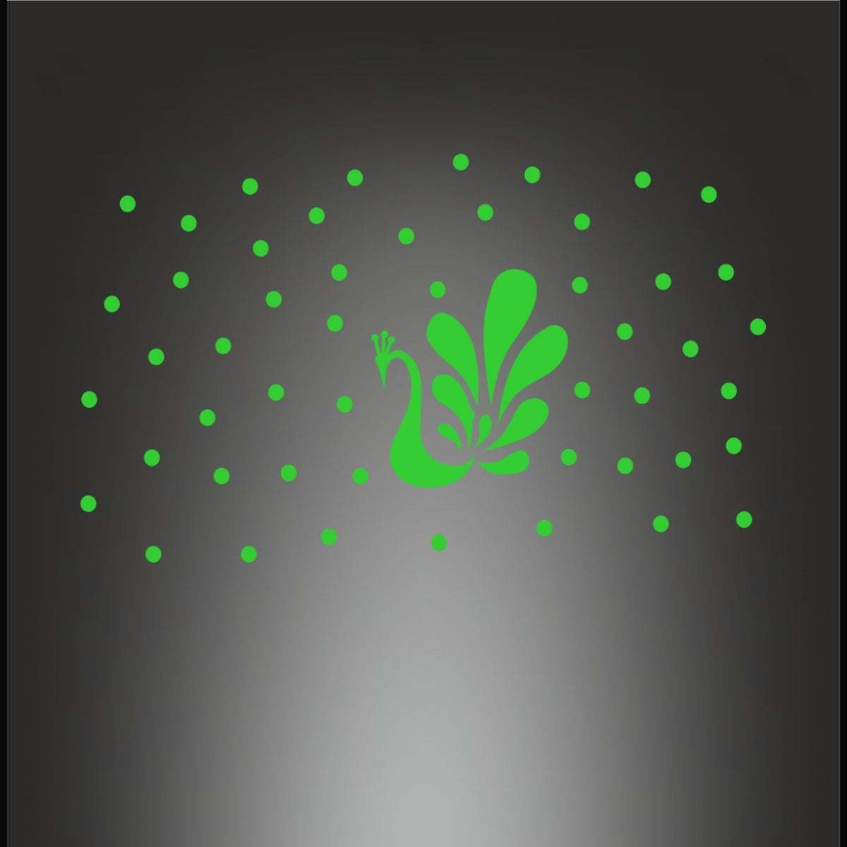 Green vinyl peel-and-stick wall sticker, 69x34cm. Decorative, calming, and light source replacement