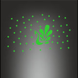Green vinyl peel-and-stick wall sticker, 69x34cm. Decorative, calming, and light source replacement