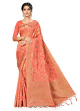 Women's Banarasi (Spun Cotton) Saree (Pink,5-6 Mtrs) - GillKart