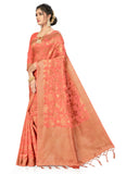 Women's Banarasi (Spun Cotton) Saree (Pink,5-6 Mtrs) - GillKart
