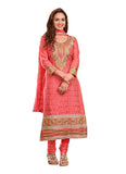 Women's Cotton Unstitched Salwar Suit-Material With Dupatta (pink,2.2 Mtrs) - GillKart