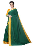 Women's Vichitra Silk Saree(Green ,5-6Mtrs) - GillKart
