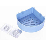 Wall Mount Storage Corner Shelf Bathroom Kitchen Rack Self Adhesive Shower Caddy Plastic Triangle Basket (Color: Assorted) - GillKart