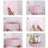 Wall Mount Storage Corner Shelf Bathroom Kitchen Rack Self Adhesive Shower Caddy Plastic Triangle Basket (Color: Assorted) - GillKart