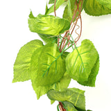 Pack Of 3 Silk Polyester Artificial Money Plant Leaf Vine Hanging Garland Foliage Flowers Leaf Plants For Wall Decoration (Color: Green,Length: 15 Feet) - GillKart