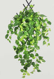 Pack Of 5 Silk Polyester Artificial Money Plant Leaf Vine Hanging Garland Foliage Flowers Leaf Plants For Wall Decoration (Color: Green,Length: 15 Feet) - GillKart