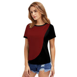 Women's Polyester, Knitting Western Wear T-Shirt (Maroon) - GillKart