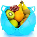 Pack Of 2_Plastic Drainer Fruit Vegetable Basket (Color: Assorted) - GillKart