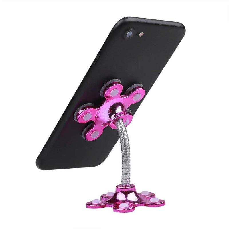 Pack Of_5 Phone Sucking Stand Flower Shape Cell Phone Holder (Color: Assorted) - GillKart