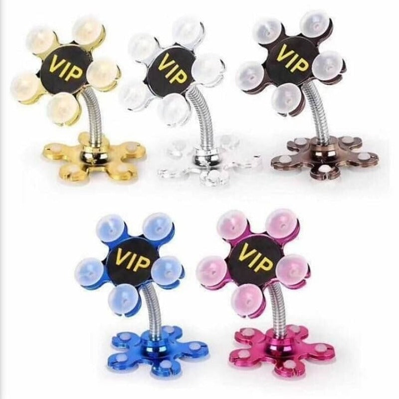 Pack Of_5 Phone Sucking Stand Flower Shape Cell Phone Holder (Color: Assorted) - GillKart