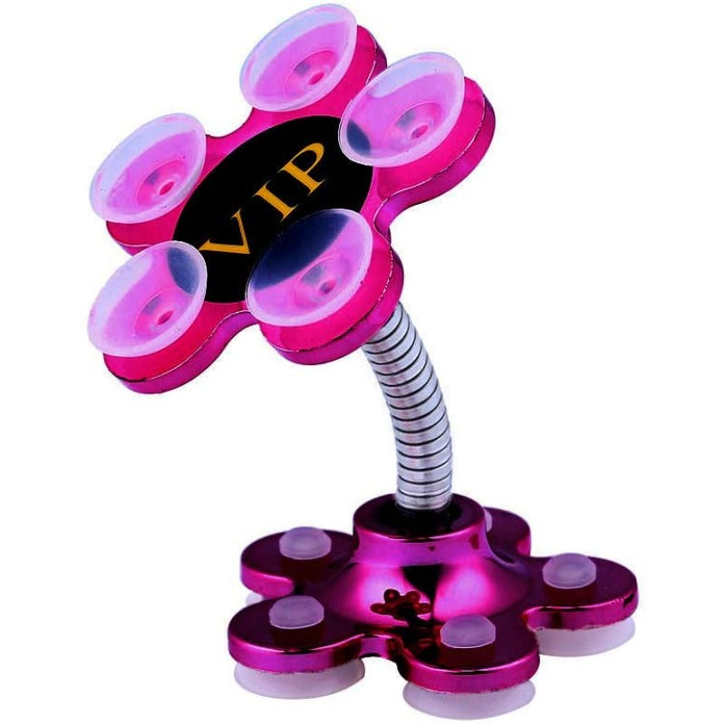 Pack Of_5 Phone Sucking Stand Flower Shape Cell Phone Holder (Color: Assorted) - GillKart