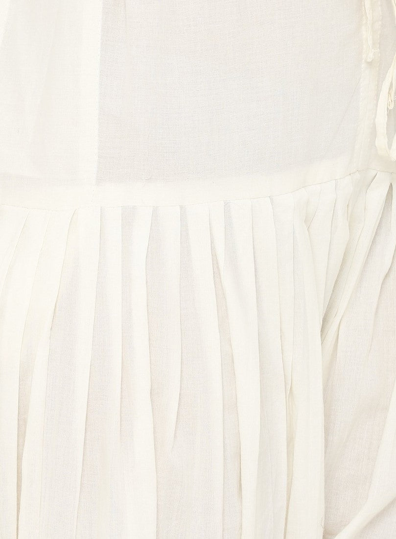 Womens cotton solid pajamas in white