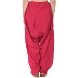 Red cotton palazzo pants, long flowy trousers