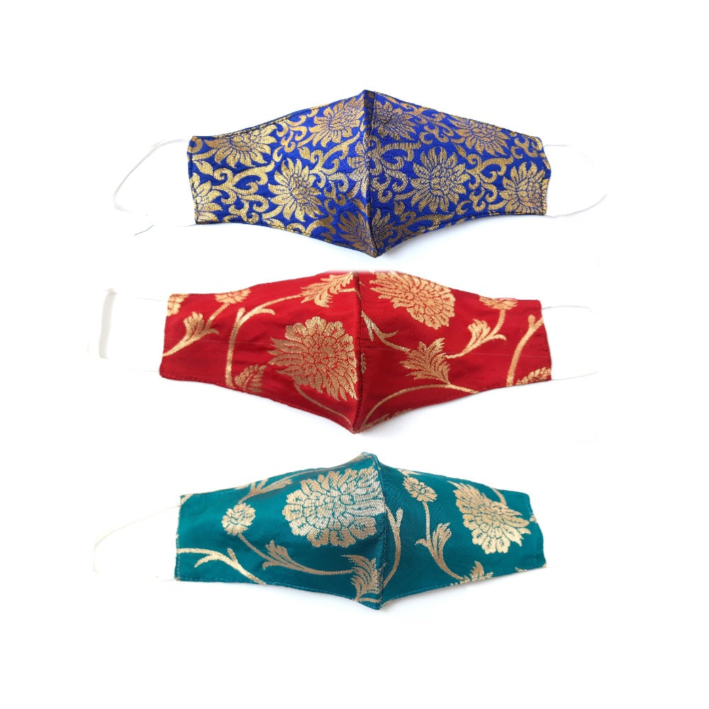 Pack of 2_Generic Wedding Stylish Cotton Mask (Color: Assorted) - GillKart