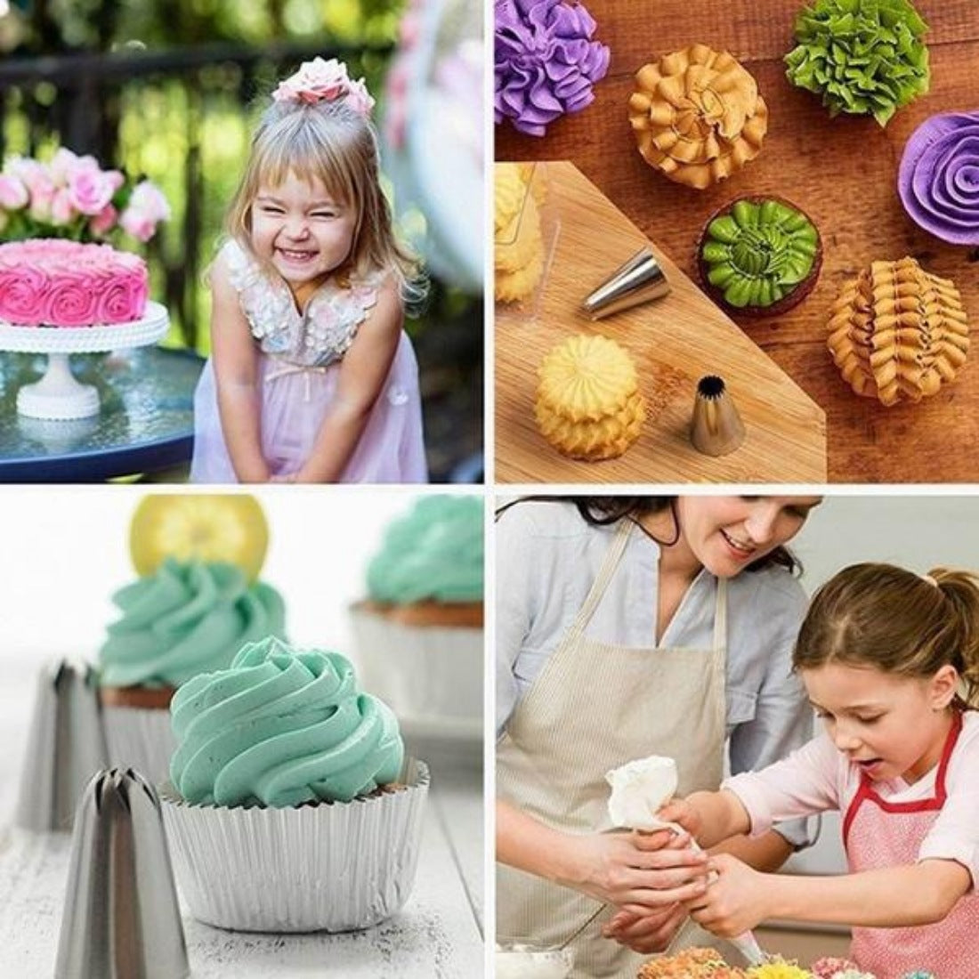Pack Of 2_(12 Pieces Set)_Cake Decorating Nozzle (Color: Assorted) - GillKart