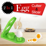 Pack Of_2_2 In 1 Boiled Egg and Mushroom Slicer Cutter Chopper Plastic With Stainless Steel Wired (Color:Assorted) - GillKart