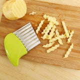 Pack Of_5 Wave Shape Stainless Steel Potato Cutter Slicer (Color:Assorted) - GillKart