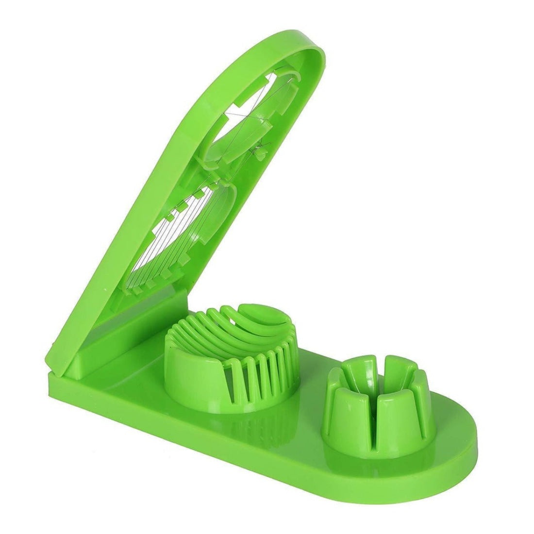 Pack Of_2_2 In 1 Boiled Egg and Mushroom Slicer Cutter Chopper Plastic With Stainless Steel Wired (Color:Assorted) - GillKart