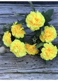 Artificial Flowers Bunch Bouquet Of 5 Marigold Genda Flowers For Home Decoration (Color: Yellow, Material: Silk Polyester) - GillKart