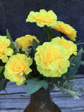 Artificial Flowers Bunch Bouquet Of 5 Marigold Genda Flowers For Home Decoration (Color: Yellow, Material: Silk Polyester) - GillKart