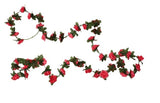 Artificial Darkpink Rose Vine Flowers Plants Artificial Flower Creeper Hanging Rose For Home Decoration (Color: DarkPink, Material: Silk Polyester) - GillKart