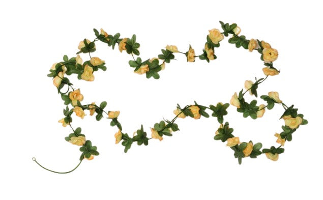 Artificial Flower Creeper Hanging Rose Garland For Home Decoration (Color: Cream, Material: Silk Polyester) - GillKart